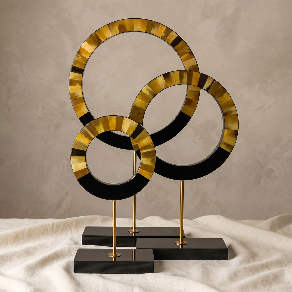 Wooden lamp placed in styled scene